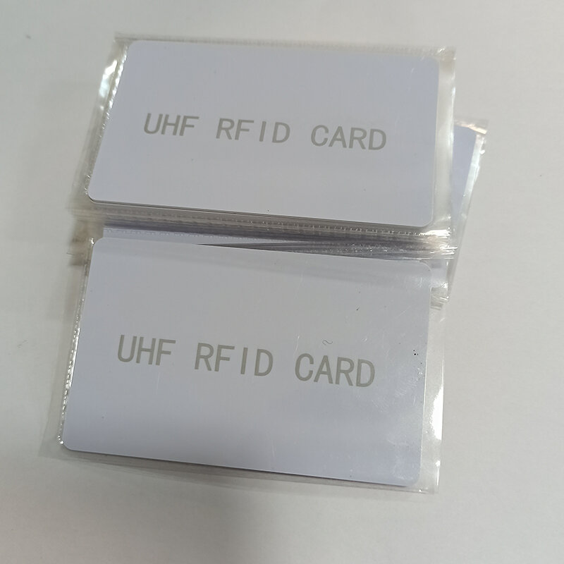 Rfid UHF 6C kartu PVC putih, ukuran 85.5*54*0.84mm 860-960Mhz Tag elektronik jarak jauh non-kontak standar