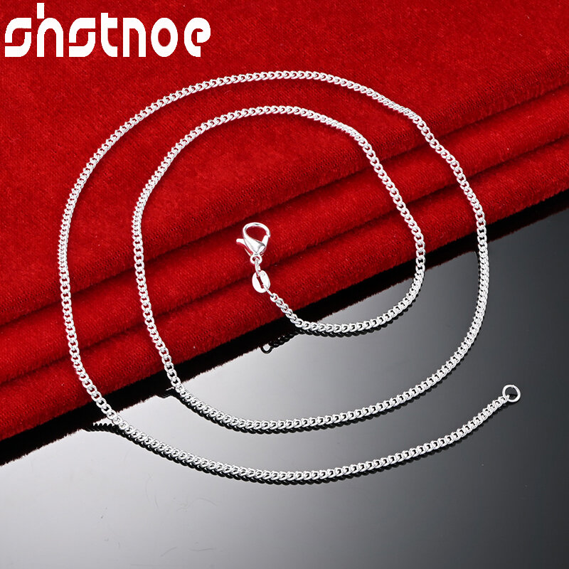 SHSTONE 925 Sterling Silver 40-75cm Chain 2mm Twisted Singapore Necklace For Woman Party Wedding Accessories Fashion Jewelry