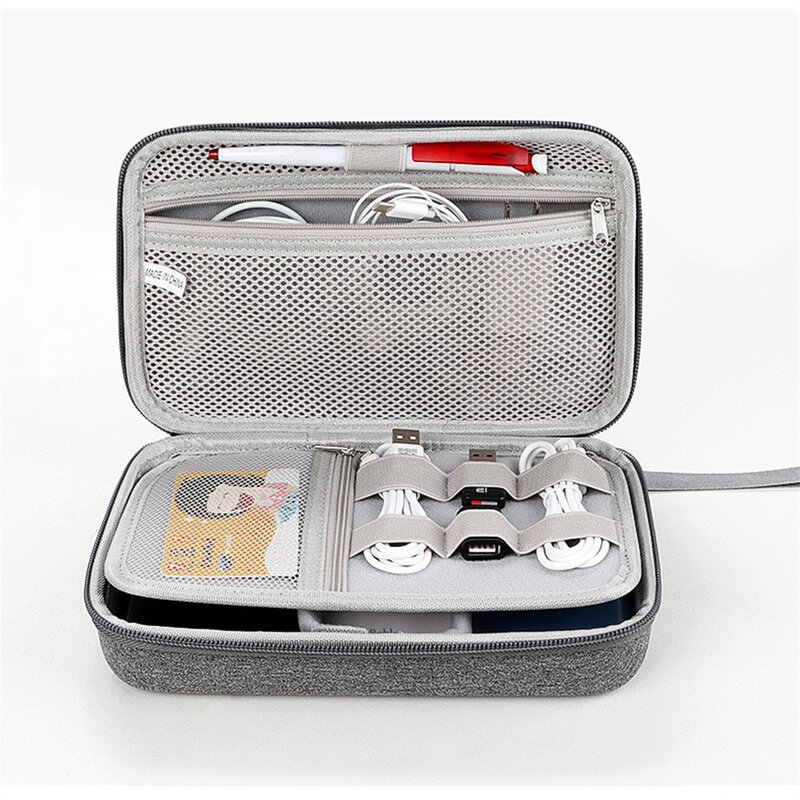 Accessori elettronici da viaggio di grande capacità Organizer Tablet Hard Disk Cable borsa portaoggetti portatile EVA Duricrust Airbag