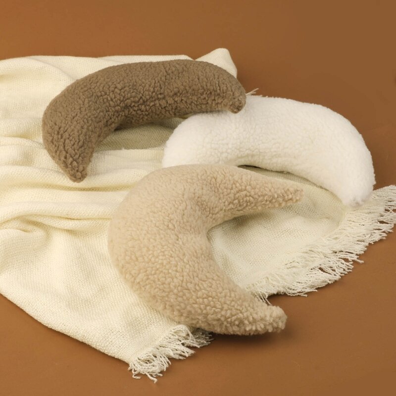 Morbido e confortevole cuscino fotografico a forma luna per neonati cuscino in tappetino supporto per testa per