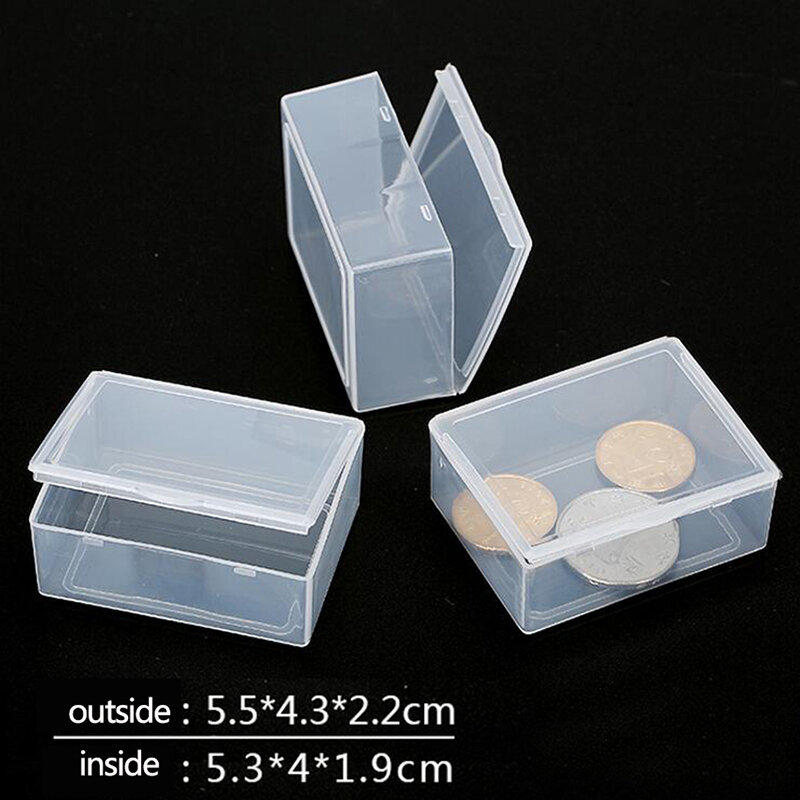 1Pc Plastic Transparant Met Deksel Opbergdoos Collectie Coin Sieraden Case Store Clear Container Thuis Opbergtas