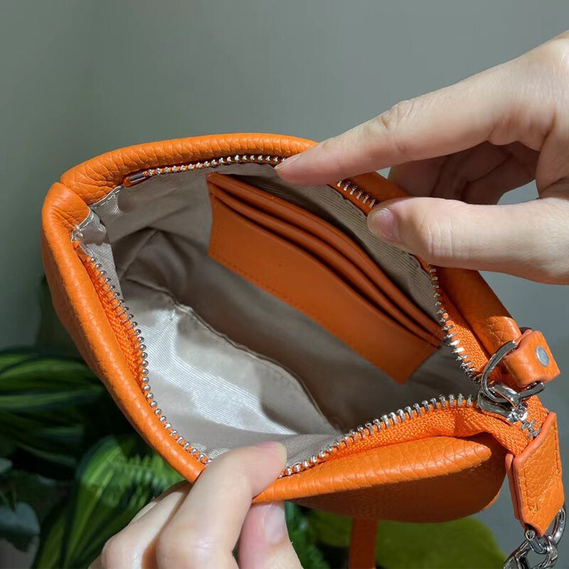 Echt leder kleine Clutch Taschen für Frauen Luxus Designer Handtaschen und Geldbörsen 2024 neu in der ersten Schicht Rindsleder geraffte Schulter