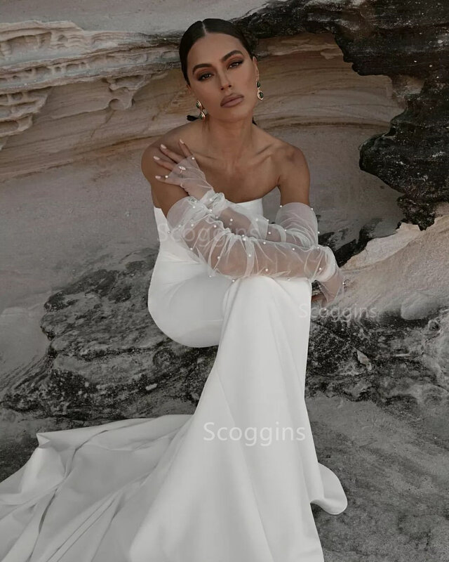 Женское атласное свадебное платье It's yiiya, элегантное облегающее платье невесты, расшитое вручную, со съемными рукавами в винтажном стиле на лето 2019