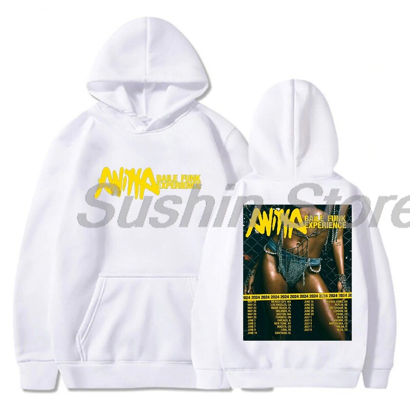 Anitta-Sudadera con capucha para hombre y mujer, ropa de calle de manga larga con capucha, ropa de moda de Baile Funk Tour, 2024