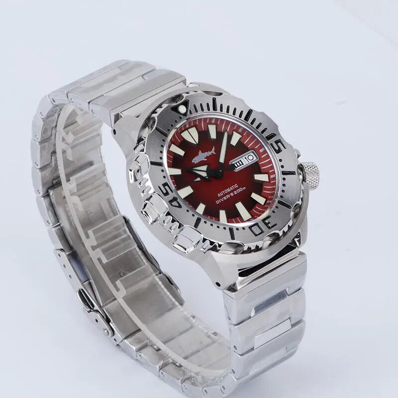 HEIMDALLR-Relógio Masculino Automático Frost, Mecânico Sapphire Glass, Relógio de Mergulho Impermeável Luminous C3 Luminous, Monster V2, NH36A, 200m