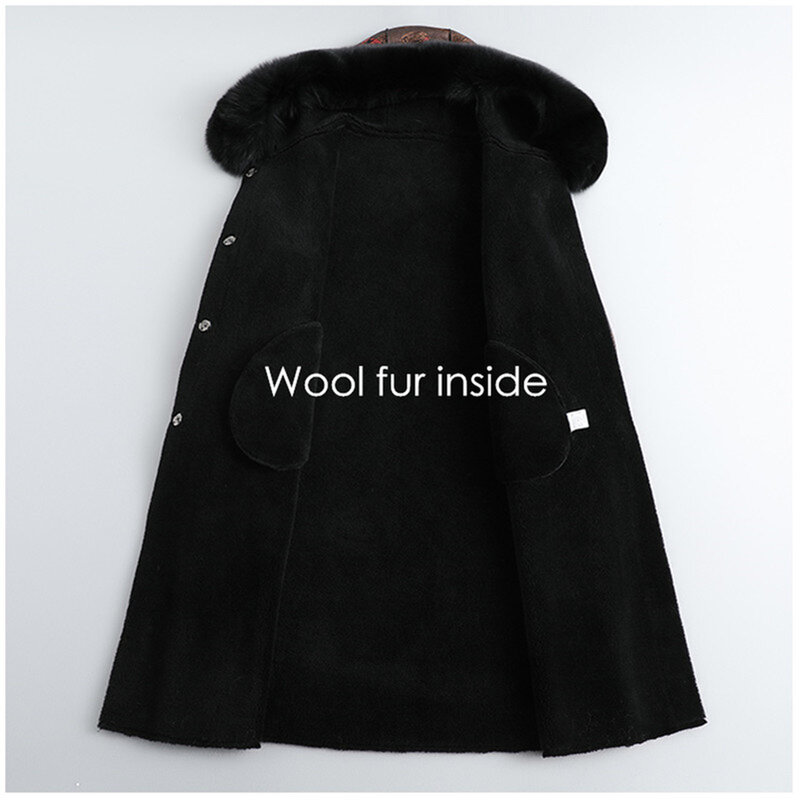 Aorice-abrigo de piel de lana auténtica para mujer, parka cálida con capucha de zorro, chaquetas de talla grande, CT1110, Invierno