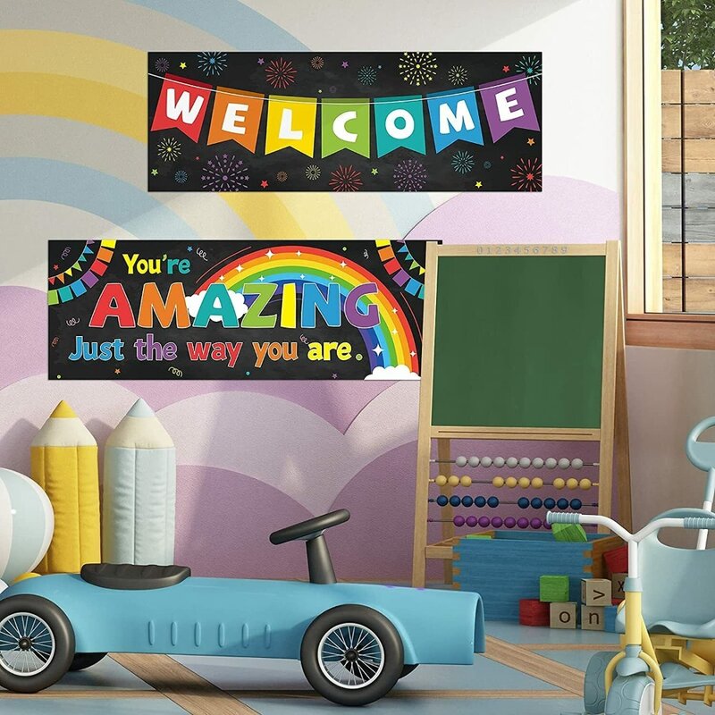 Póster decorativo para aula, cartel de bienvenida, cartel de papel