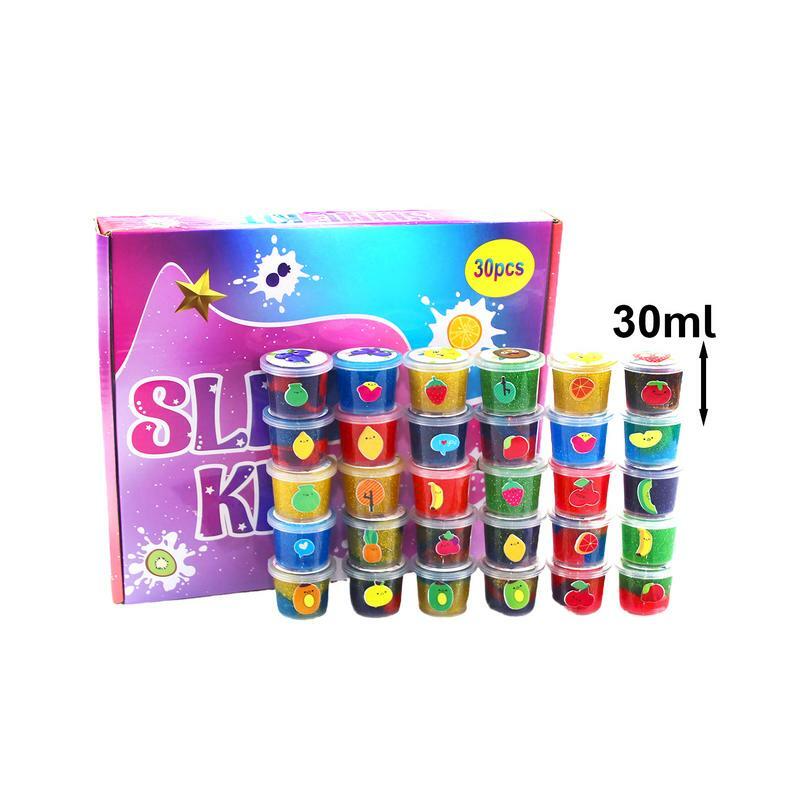 Argilla elastica per bambini 30 pezzi Kit di argilla di cristallo giocattolo sensoriale giocattolo antistress giocattolo educativo giocattolo fai da te per ragazze ragazzi