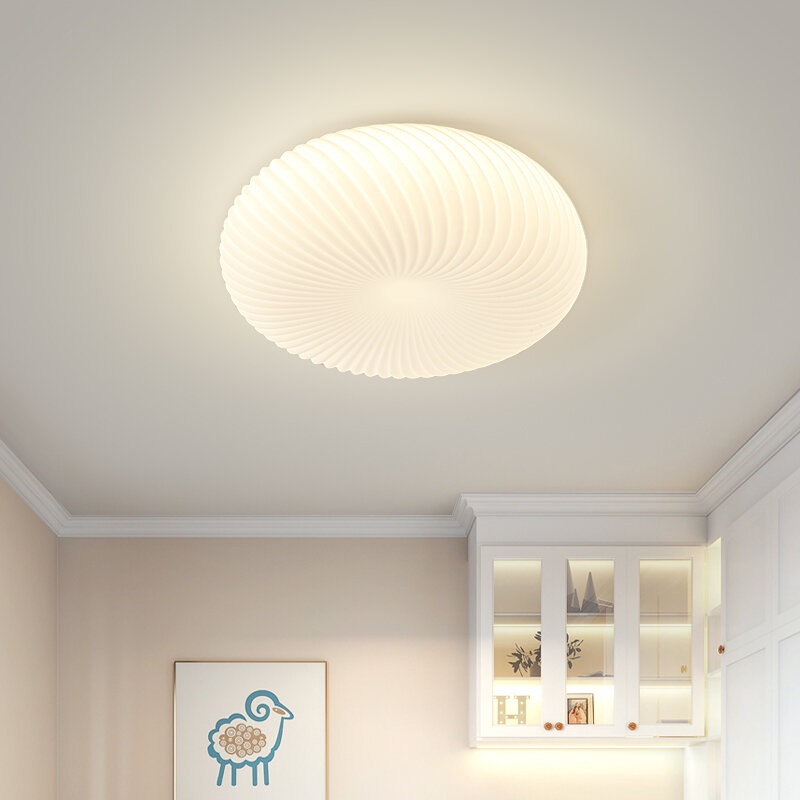 Lampu gantung LED Nordic digunakan untuk dekorasi ruang tamu, lampu Remote Control dapat diredupkan putih untuk kamar tidur Foyer