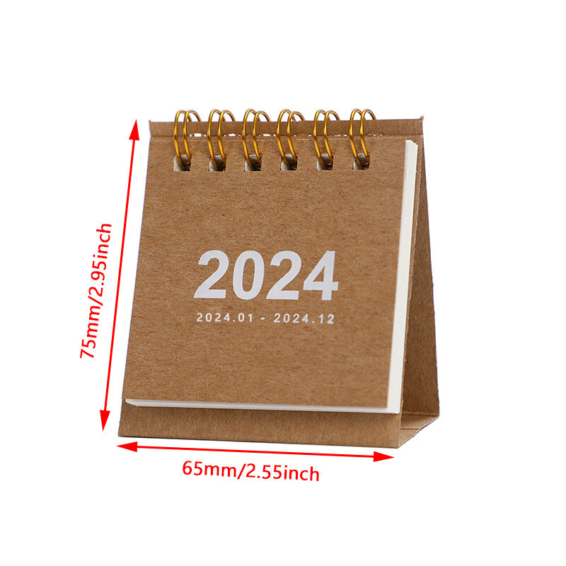 2024 Desktop Calendar Mini Desk Calendar Standing Flip Calendar Agenda Organizer Schedule Planner School Office Accessories
