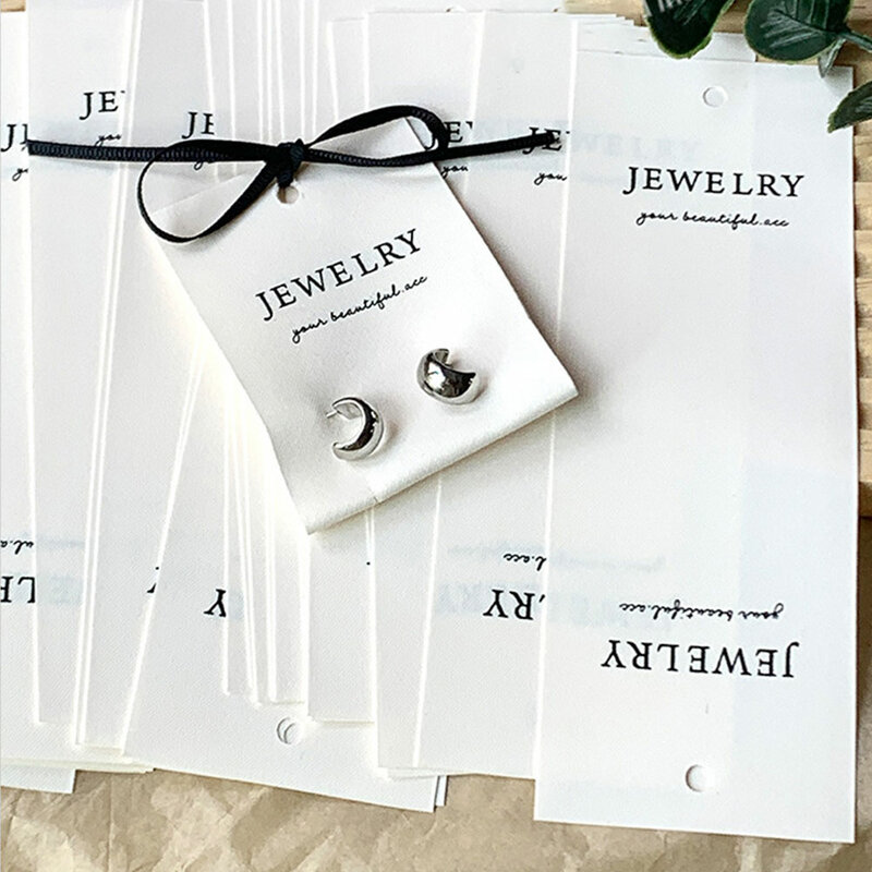 5 buah/lot label kain tag gantung Display anting kalung untuk perhiasan buatan tangan label harga ritel kemasan hadiah