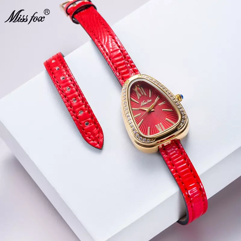 Zegarek dla kobiet luksusowa złota głowa węża Design zielona tarcza zegarki kwarcowe damskie moda damska zegarek W/ Bling Diamond Reloj