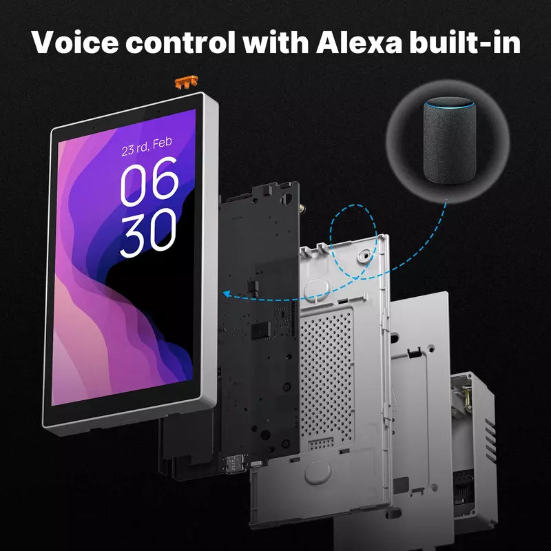 MOES-Tuya WiFi Smart, écran tactile 5 ", panneau de commande central américain, commande vocale, passerelle Alexa et Zigequation, contrôle de scène intégré