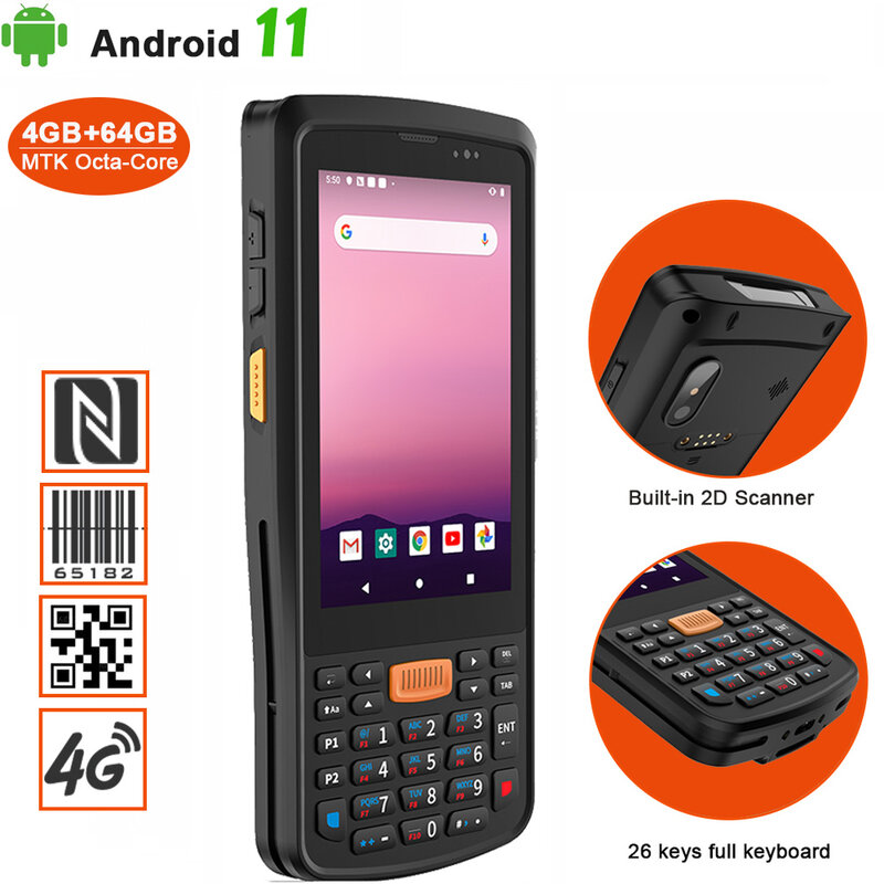Android 11 Handheld PDA Scanner Processing Terminal 2D Zebra SE4710 Scanning Module NFC WiFi Bluetooth GPS 4G Google Store