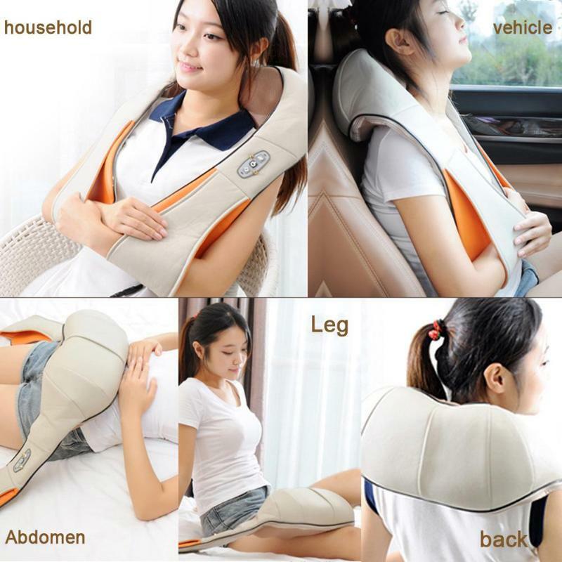 Massaggiatore per collo e spalle con calore massaggiatore per la schiena Shiatsu cuscino per massaggio impastante