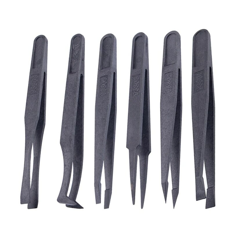 1-teilige anti statische schwarze Kohlefaser-Pinzette aus Kohle faser für allgemeine kosmetische Zwecke Werkstatt ausrüstung Handwerkzeug zange
