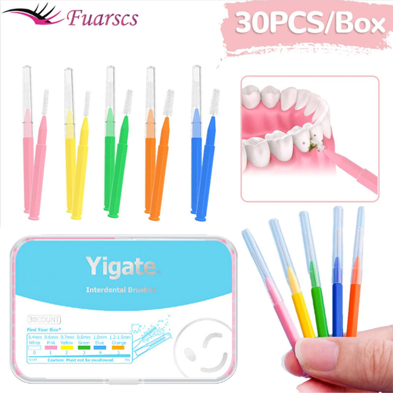 30Pcs/set Interdental Brush Dental Floss Interdental Toothbrush Orthodontic Dental Teeth Brush Toothpick Clean Oral Care Tool