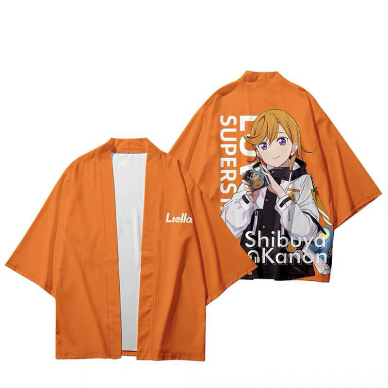LoveLive SuperStar Kawaii Anime Japanischen 3d Kimono Shirt Männer Frauen Sieben Punkt Hülse Tops Casual Unisex Strickjacke Jacke Kleidung