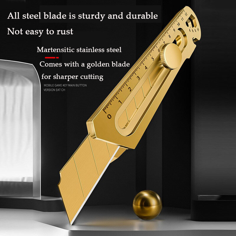 Multifuncional aço inoxidável faca utilitário, Wallpaper caixa de corte, papelaria profissional, 6 em 1, 18mm