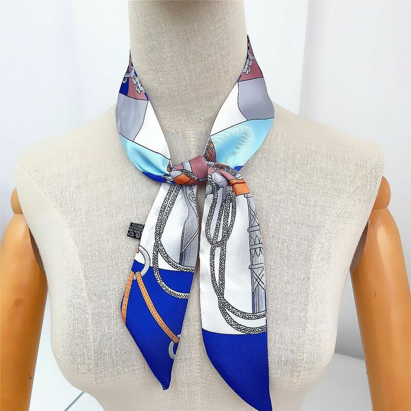 New Style Rope Print Reins Printed Silk Scarf Women Small Bag Ribbon Fashion Female Hair Ribbons Fashion Handbag Scarves