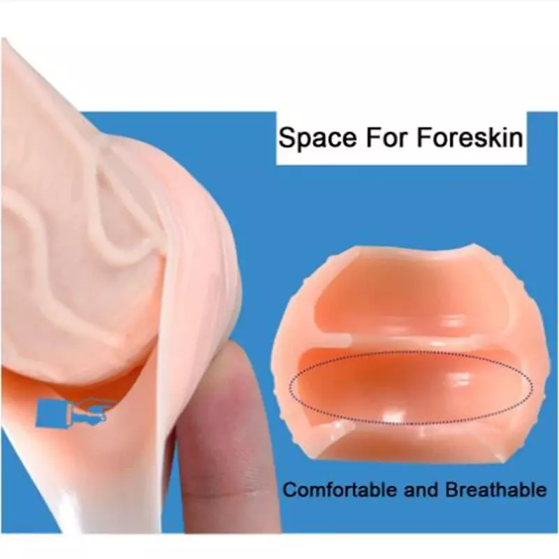 Reusable Foreskin Corrector Adult Sex Toys for Men Silicone Cock Ring Ghost Exerciser Delay Ejaculation Male Penis Stretcher