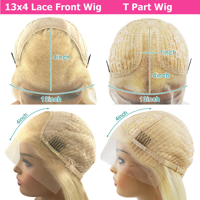 Brazilian Remy Glueless Ready To Go On Sale Straight Green Color T Part HD Lace Wigs 13X4 Human Hair Frontal Wig For Woman