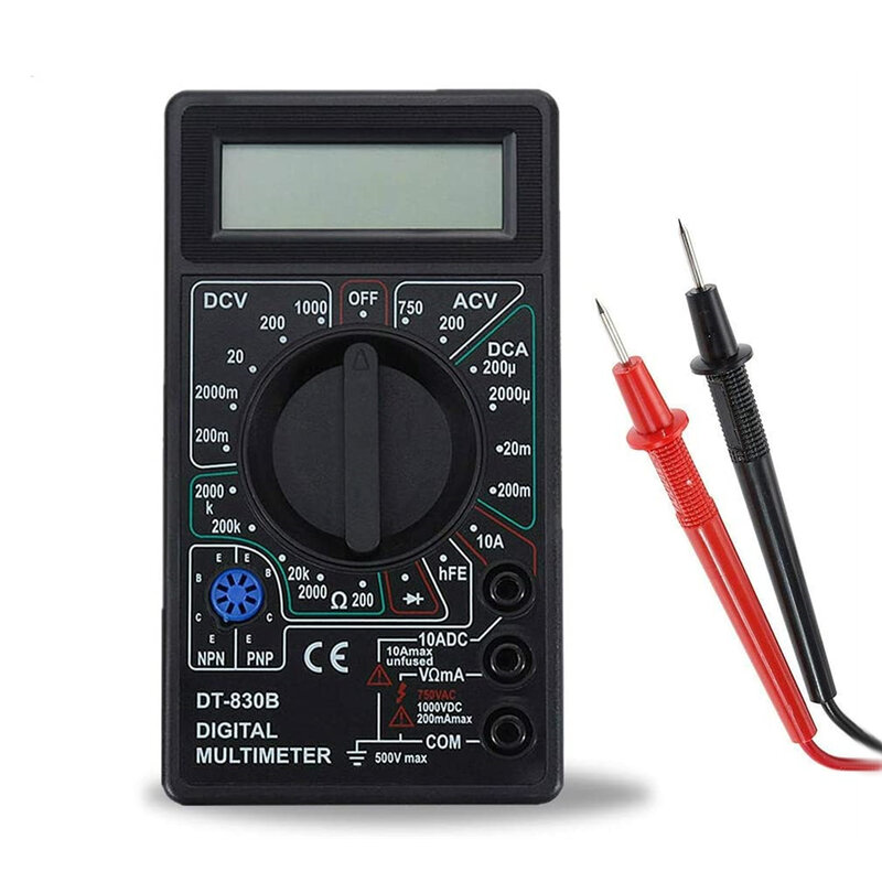 Multímetro Digital LCD de DT-830B, voltímetro eléctrico, amperímetro, probador de ohmios, CA/CC, 750/1000V, Mini medidor de mano