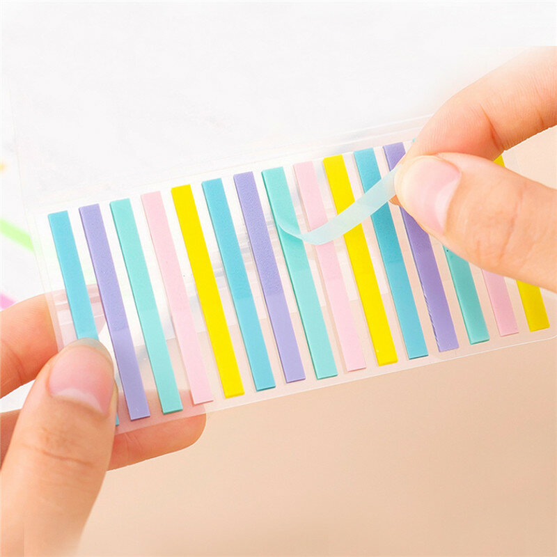 300pcs Reading Aid Highlight Sticker Transparent Fluorescent Index Tabs Flags Sticky Note Stationery School Office Supplies