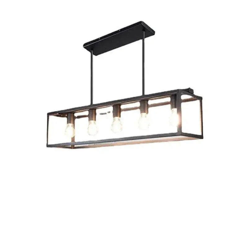Plafonnier LED en Fer de Style Industriel Rétro, Luminaire Décoratif de Plafond, Idéal pour une Salle à Manger, un Bar ou une Conférence