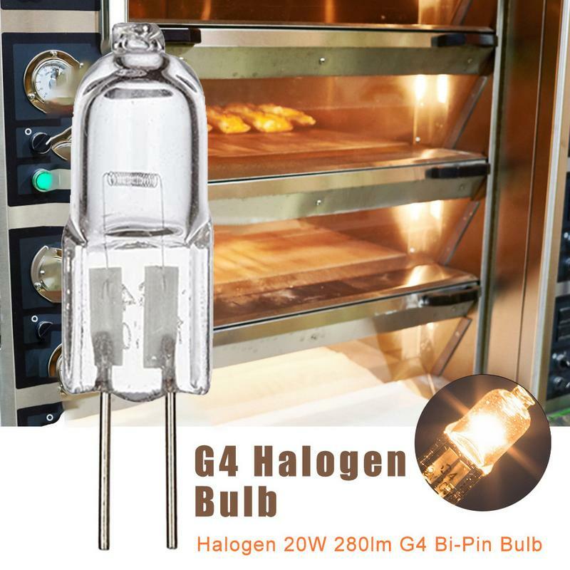 Bombilla de horno G4 de 12V y 20W, lámpara halógena 500 resistente a altas temperaturas, candelabro duradero, lámpara de pared, Bombilla de repuesto para estufa