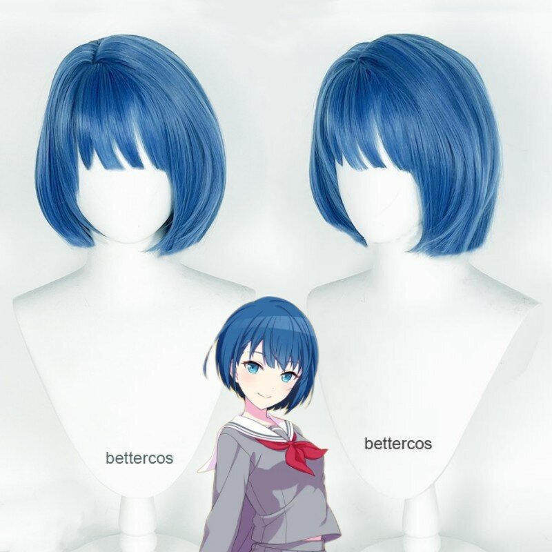 Kiritani Haruka parrucca Cosplay blu corto dritto BOBO capelli resistenti al calore più salto! Parrucca per giochi di ruolo di Halloween per ragazze