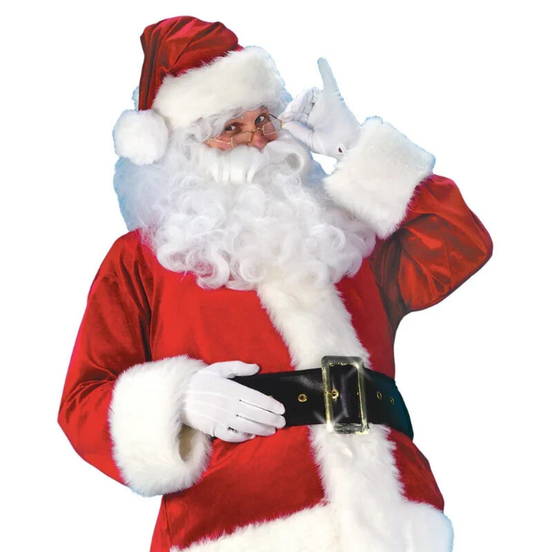 Santa Claus Cosplay Costume Christmas New Year Men Costumes Deluxe Classic Adults Set Halloween Carnival Party RolePlay Suits