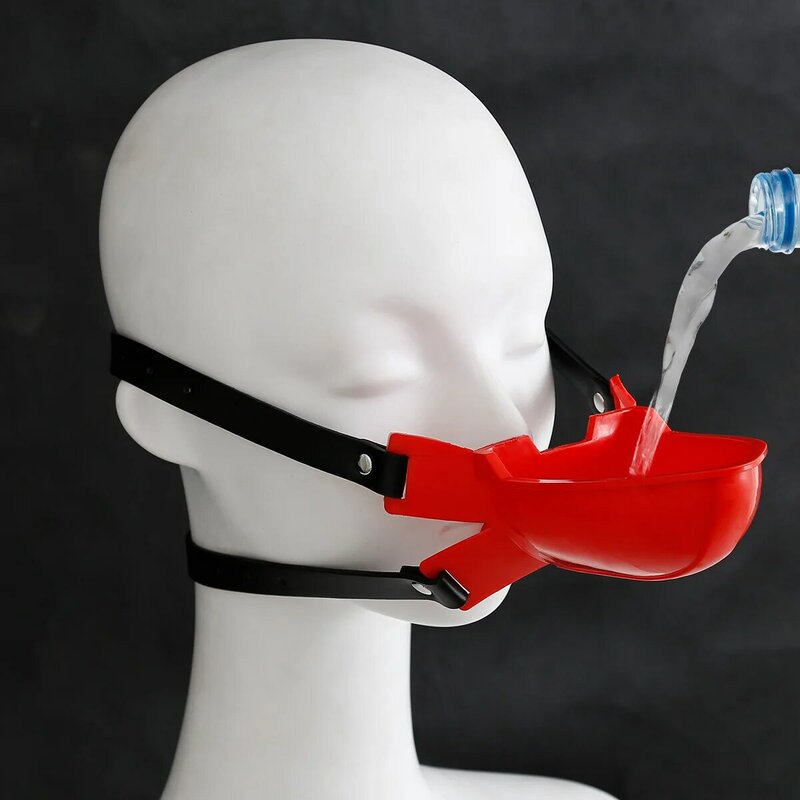 Funnel Oral Enema Drool Plug Gags Bondage Head Harness Bdsm Toilet Funnel Open Mouth Gag Mask 