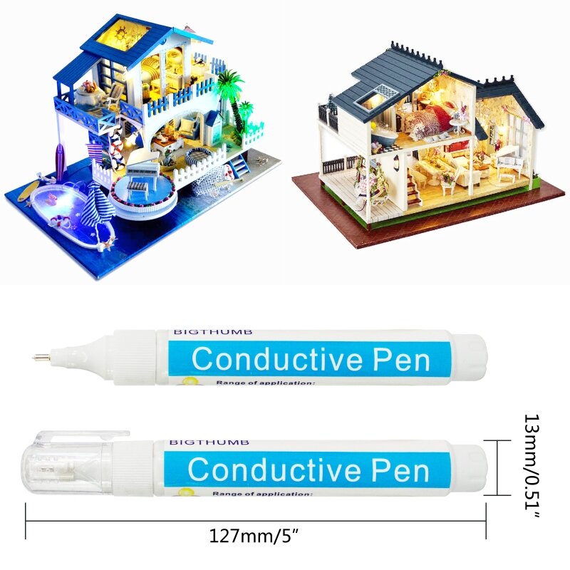 قلم حبر موصل موصلية فائقة لتجارب الفيزياء ومشاريع الدوائر DIY اللون الفضي البرونزي اختياري