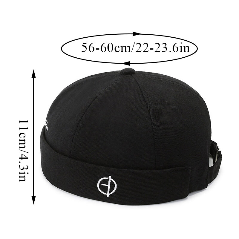 Fashion Men Cotton Docker Cap Skullcap Retro Brimless Hip Hop Hats Multipurpos Portable Solid Color Adjustable Soft Top Hats