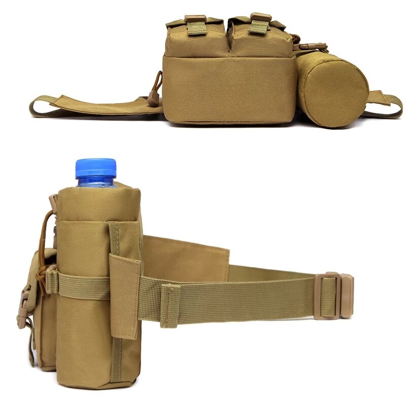 2024 New Waist Pack Tactical Nylon Hiking Water Bottle Phone Bag Outdoor Sports Military Army Hunting Climbing Camp Belt Bag