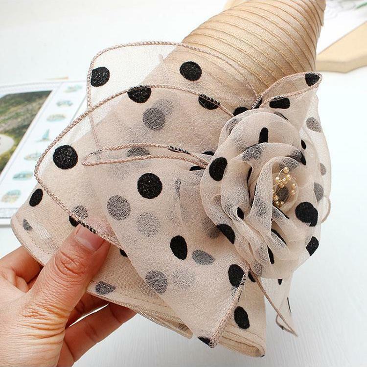 New style girl Ogan top hat Summer romantic Mom flower polka Dot foldable thin hat Breathable fisherman hat