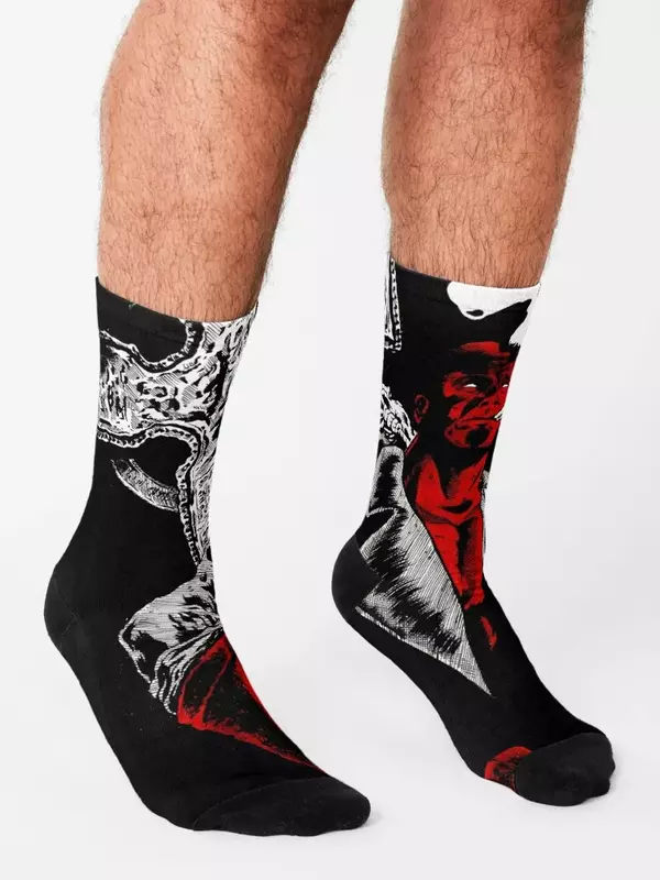 Hellboy-Conjunto de calcetines de algodón para hombre y mujer, medias de tenis de lujo