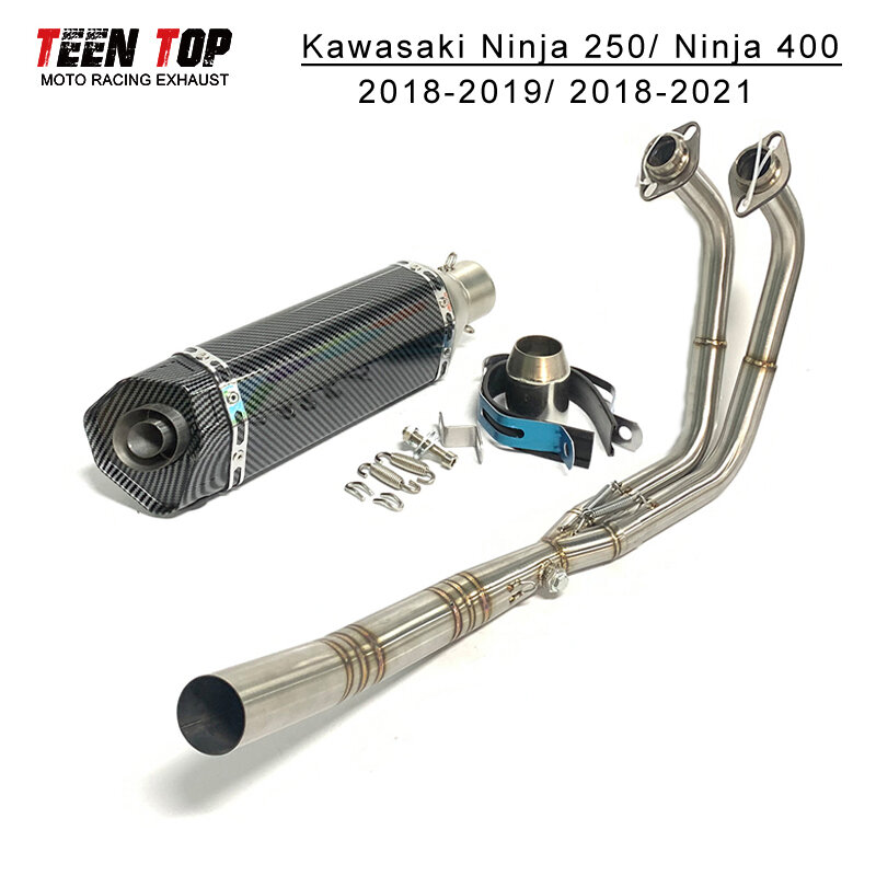 ระบบท่อไอเสียรถจักรยานยนต์สำหรับคาวาซากินินจา250 2018-2019ท่อไอเสีย400นินจา2018-2021ท่อเชื่อมโยง Ninja400 Ninja250