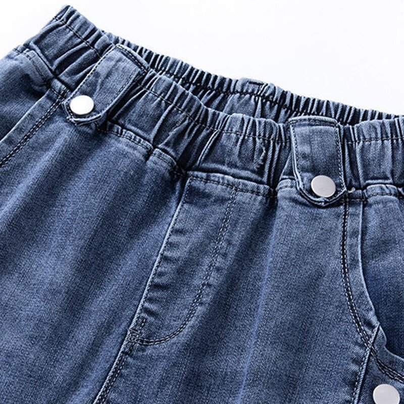 Women High Waist Skinny Pencil Jeans Korean Stretch Vaqueros Casual Streetwear Slim Denim Pants Button Pantalones Vintage Jeansy