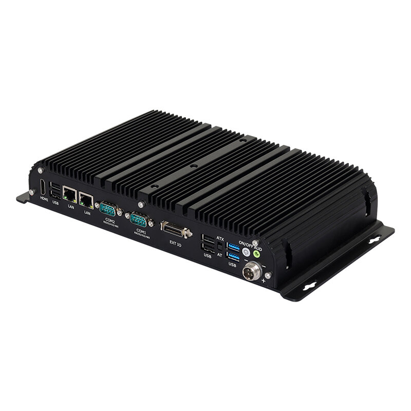 พัดลมอุตสาหกรรมคอมพิวเตอร์ขนาดเล็ก I7-1165G7 2x DDR4ช่องใส่ M.2 NVMe 2x 2.5GbE LAN RS232 RS485 GPIO รองรับ WiFi 4G 5G LTE 9V-36V