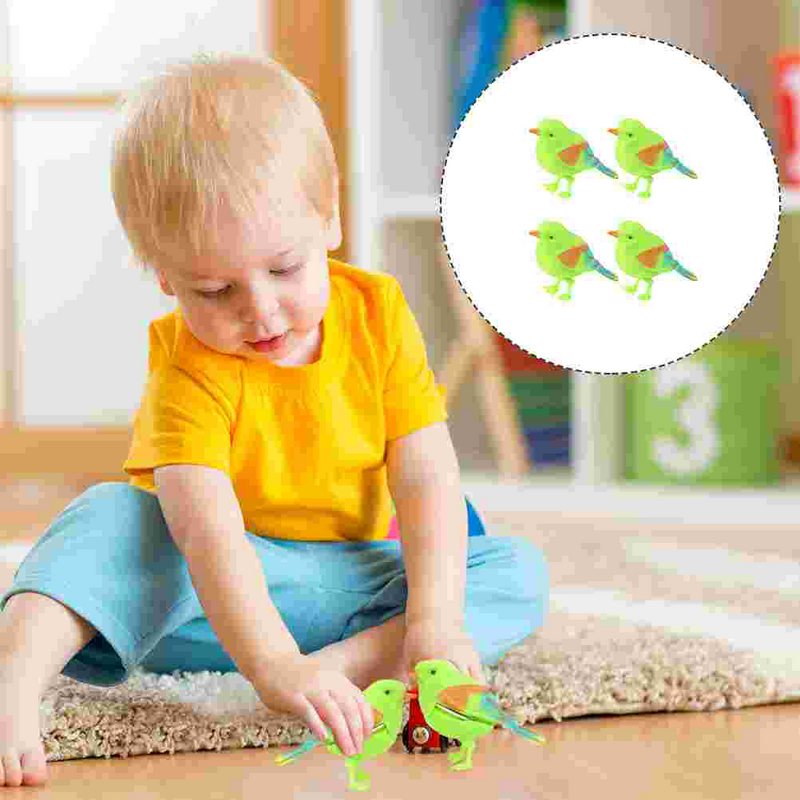 4 Pcs Voice Control Bird Toy Singing Decor Colorful Chirping Baby Toys For Kids Simulation Little