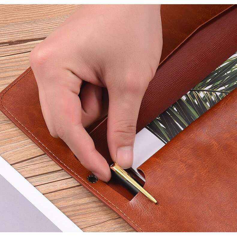 A6 A5 A4 Leather File Folder Data Package Document Bag Fashion Briefcase Data Contract Bill File Bag School Office Supplies