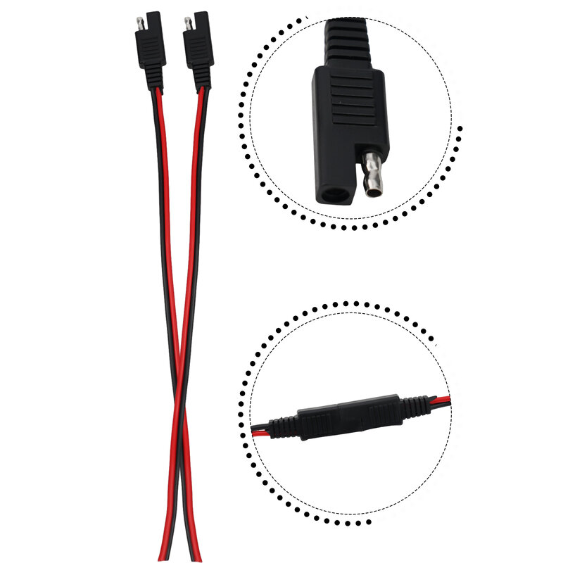 1Pair SAE Single Ended Extension Cable 18AWG SAE Disconnect Plug Cable 25CM Solar Battery Plug CordElectrical Equipment Supplies