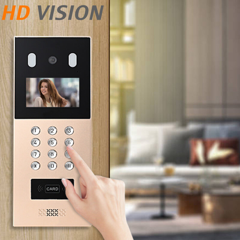 HD visual doorbell host indoor monitor camera supports IC card access control video intercom doorbell system