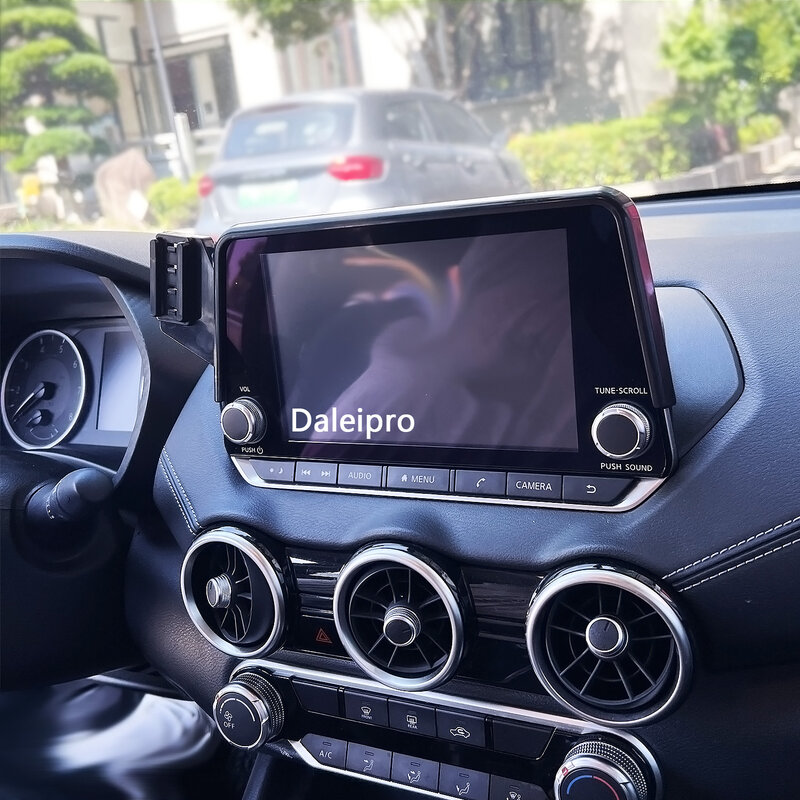 Dla Nissan Juke 2019 2020 2021 2022 2023 uchwyt samochodowy na ekran 66W stojak do bezprzewodowego ładowania telefon komórkowy do samochodu płyta montażowa