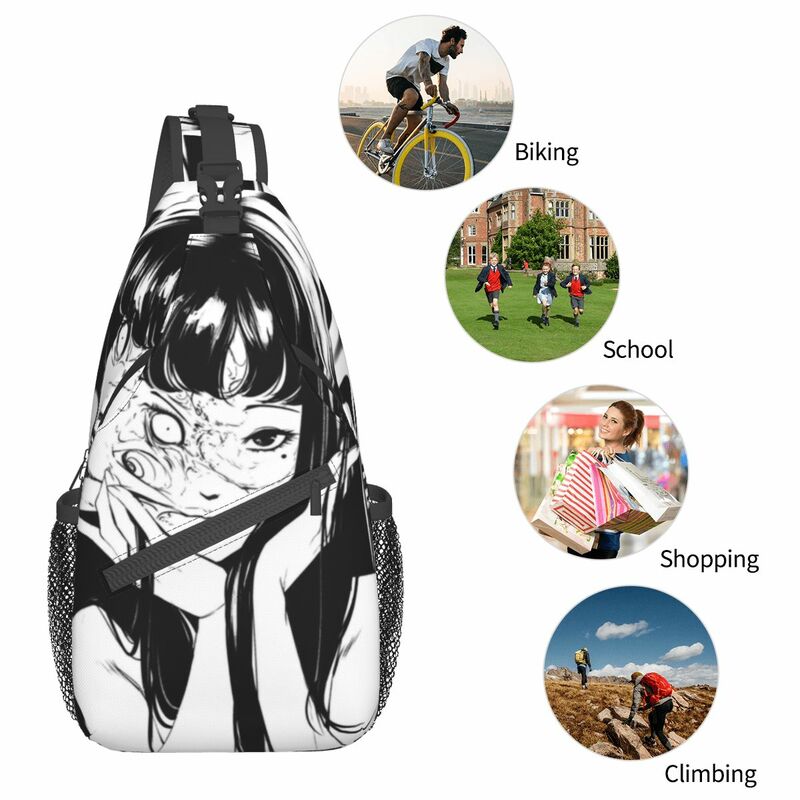 Junji Ito Tomie-Sacs à bandoulière College, sac à dos à bandoulière, sac de jour de randonnée en plein air, poitrine initiée, horreur, anime