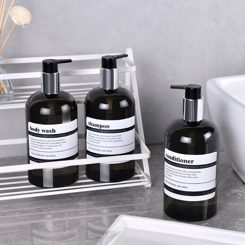 Etiqueta impermeável removível para o banheiro, Shampoo e Gel de Banho, Dish e Saboneteira, Sticker Set