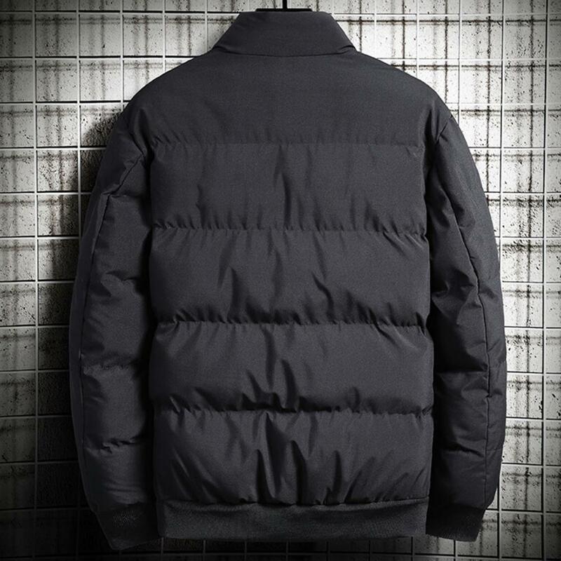 남성용 방풍 겨울 코트, 남성용 겨울 퍼퍼 재킷, 보온성 스탠드가 있는 단열 풀 지퍼 코트