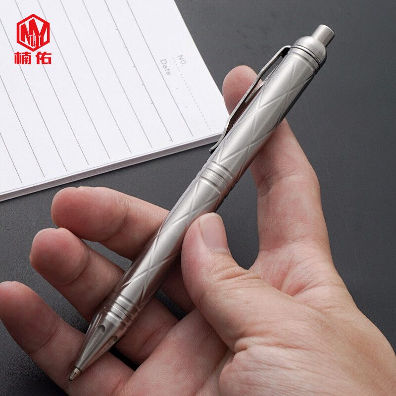 1PC Stainless Steel Business Office Press Signature Writing Pen Metal Gel Pen Heavy-duty Feel